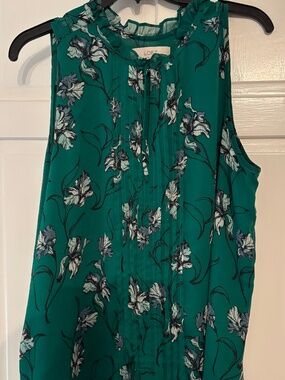 Loft Green Sleeveless Top Blouse XL